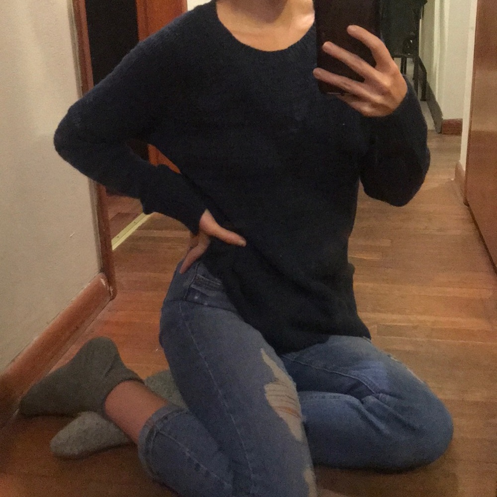 A blue knitted sweater from LOFT